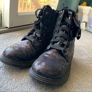 Jojo boots black rainbow glitter